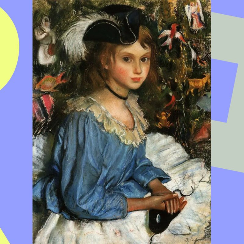 «Катя в голубом у ёлки» Зинаиды Серебряковой: что пережила семья девочки с этой новогодней картины?