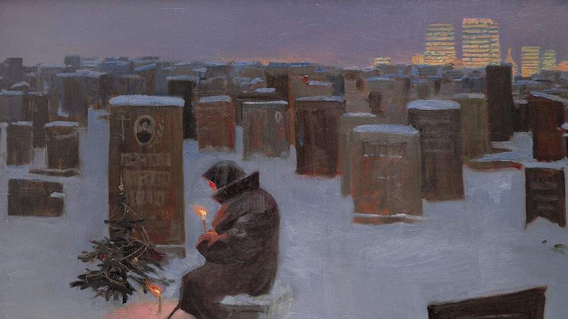 Самая грустная картина о празднике: кого изобразил Сергей Андрияка на картине «Новогодняя ночь»