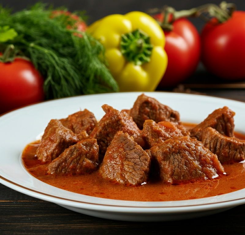 Гуляш из говядины с подливкой: тот самый вкус из детства