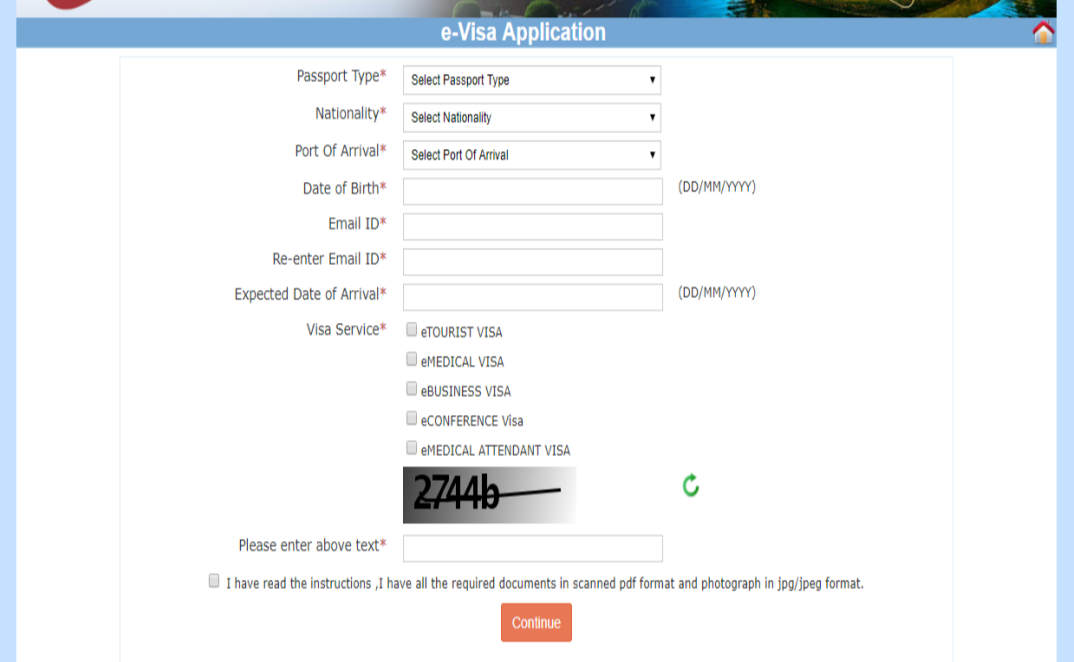 Анкета для туристической визы
