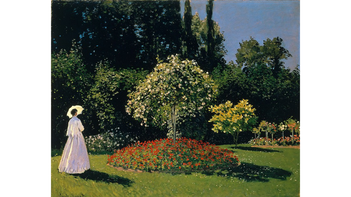 Клод Моне, "Жанна Маргарита Лекадр в саду", 1866. Фото: gallerix