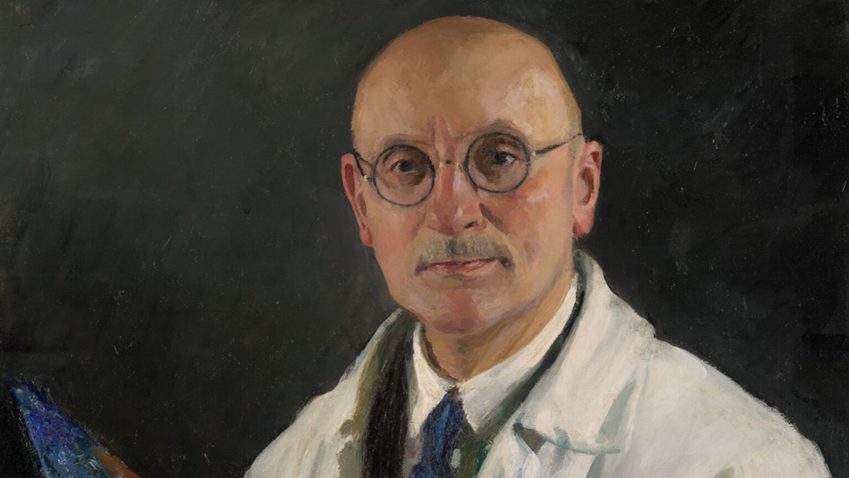 Игорь Грабарь «Автопортрет с палитрой (в белом халате)», 1934-1935. Фото: Сайт Государственной Третьяковской галереи