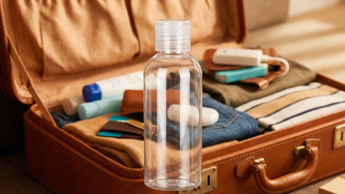 Если тебе необходимо взять с собой шампунь, их можно перелить в специальные баночки по 100 мл.