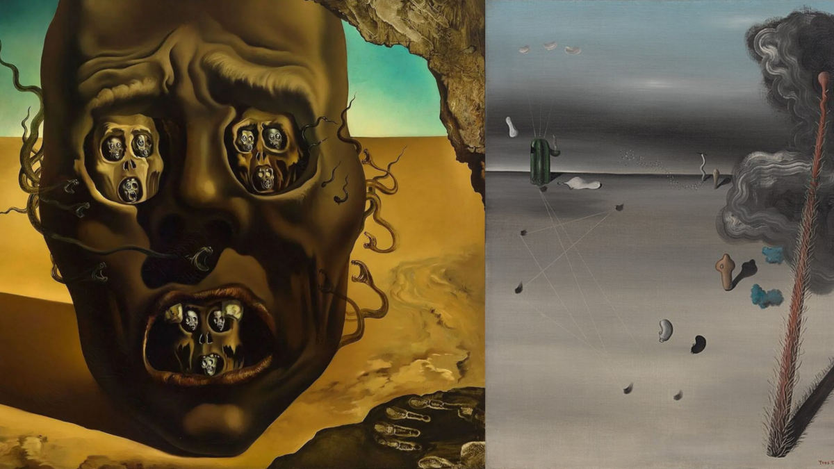 Слева – Сальвадор Дали «Лицо войны», 1941, Фото: artchive, справа – Ив Танги «Мама, папа ранен!», 1927. Фото: сайт Museum of Modern Art