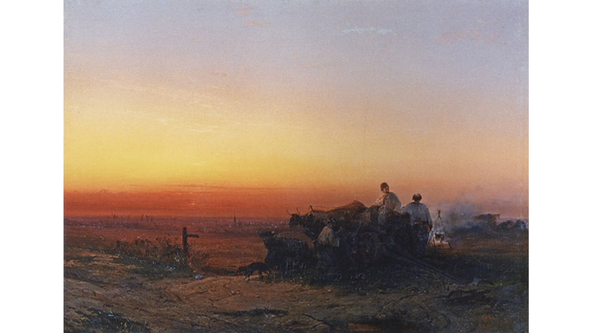 «Степь с Чумаками Вечером», 1854. Фото: сообщество «Искусство живописи» ВКонтакте