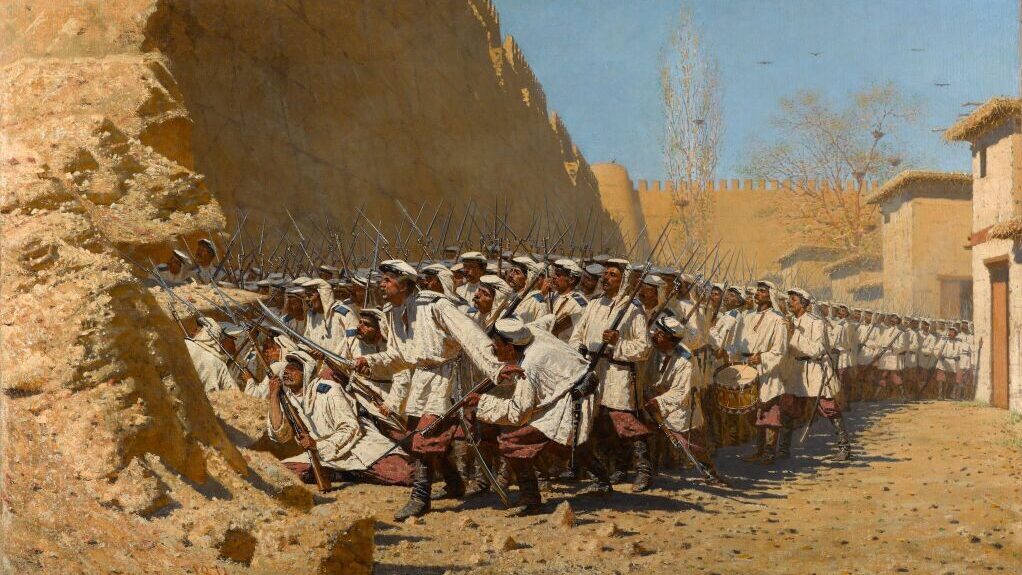 «У крепостной стены. Пусть войдут», 1874. Фото: сайт Третьяковской галереи