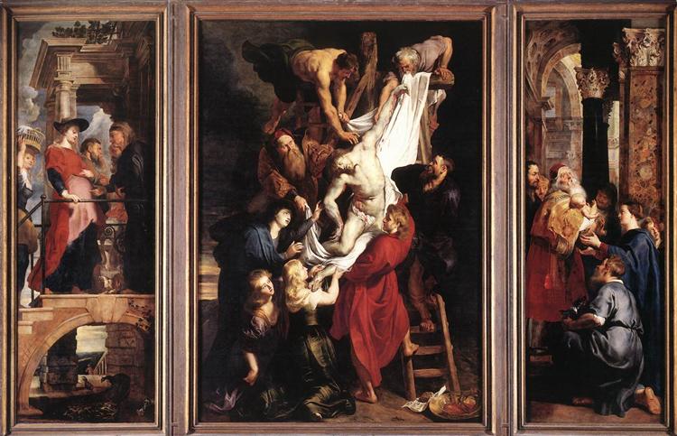 Барокко в живописи: «Снятие с креста» (1612–1614). Собор Антверпенской Богоматери